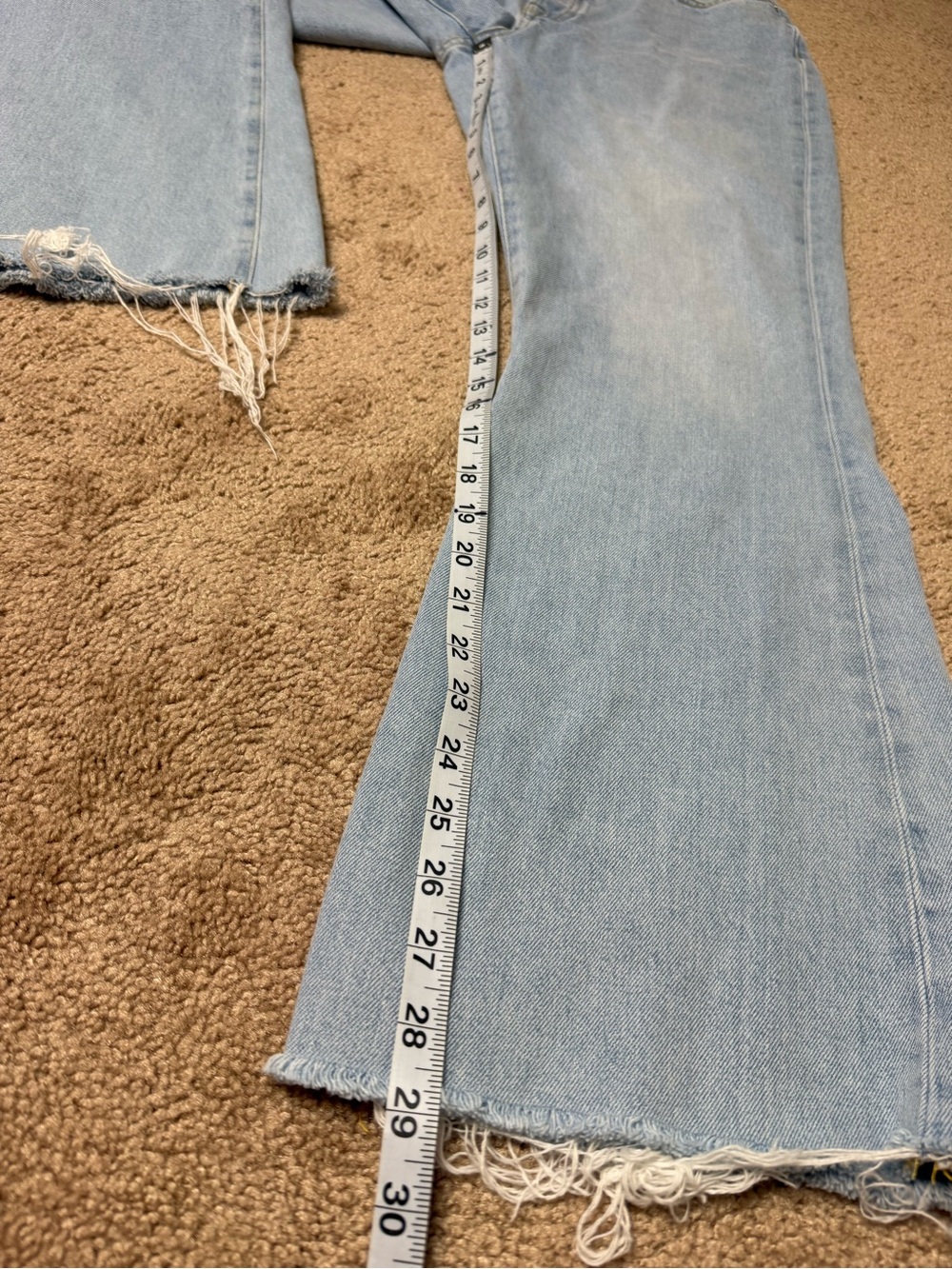 Fiorucci Light Blue Denim Wide Leg Jeans with Cherub Pocket Patch - Picture 10 of 12